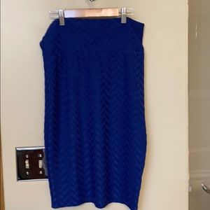 LulaRoe Navy Blue Herringbone Pattern Pencil Skirt
